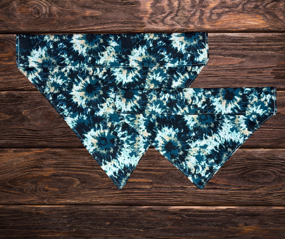 Blue Spiraled Dog Bandana