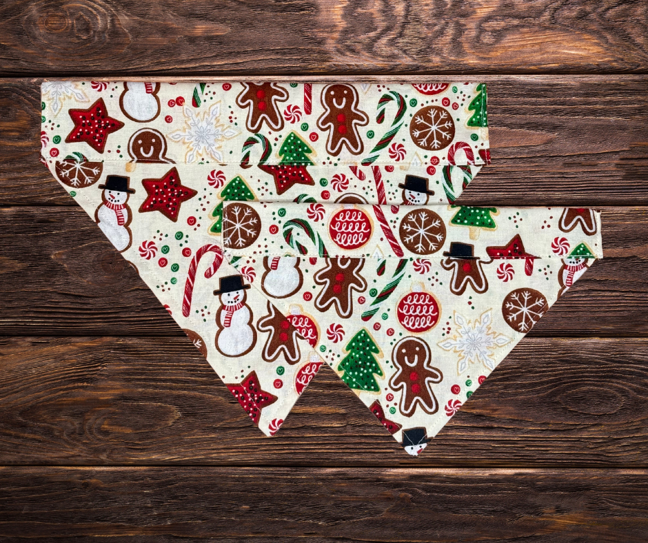 Gingerbread & Candy Canes Dog Bandana