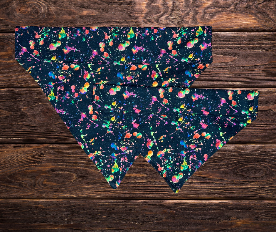 Colorful Paint Splatter Dog Bandana