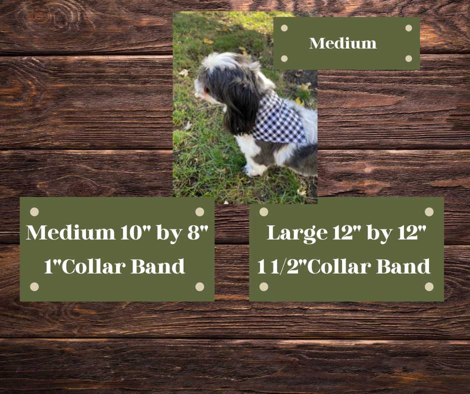 Wooden Red & White Striped Dog Bandana