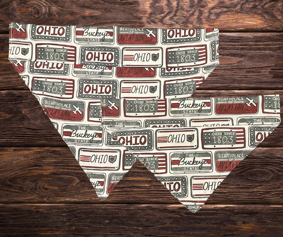 Ohio License Plate Dog Bandana