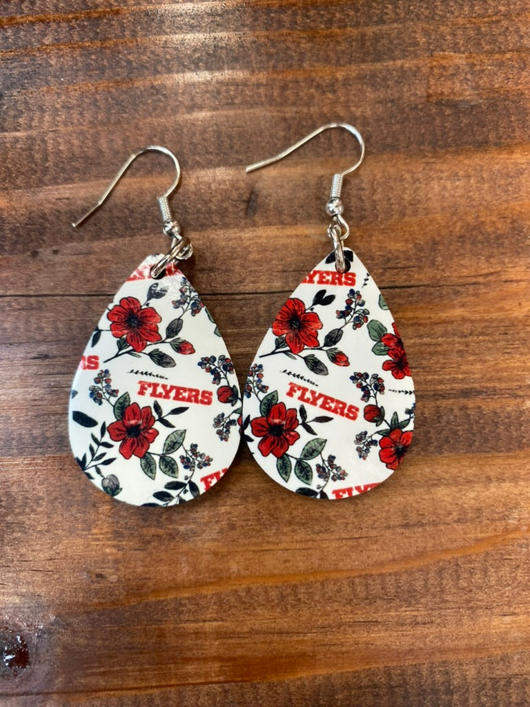 Foral Dayton Flyer Teardrop Earrings