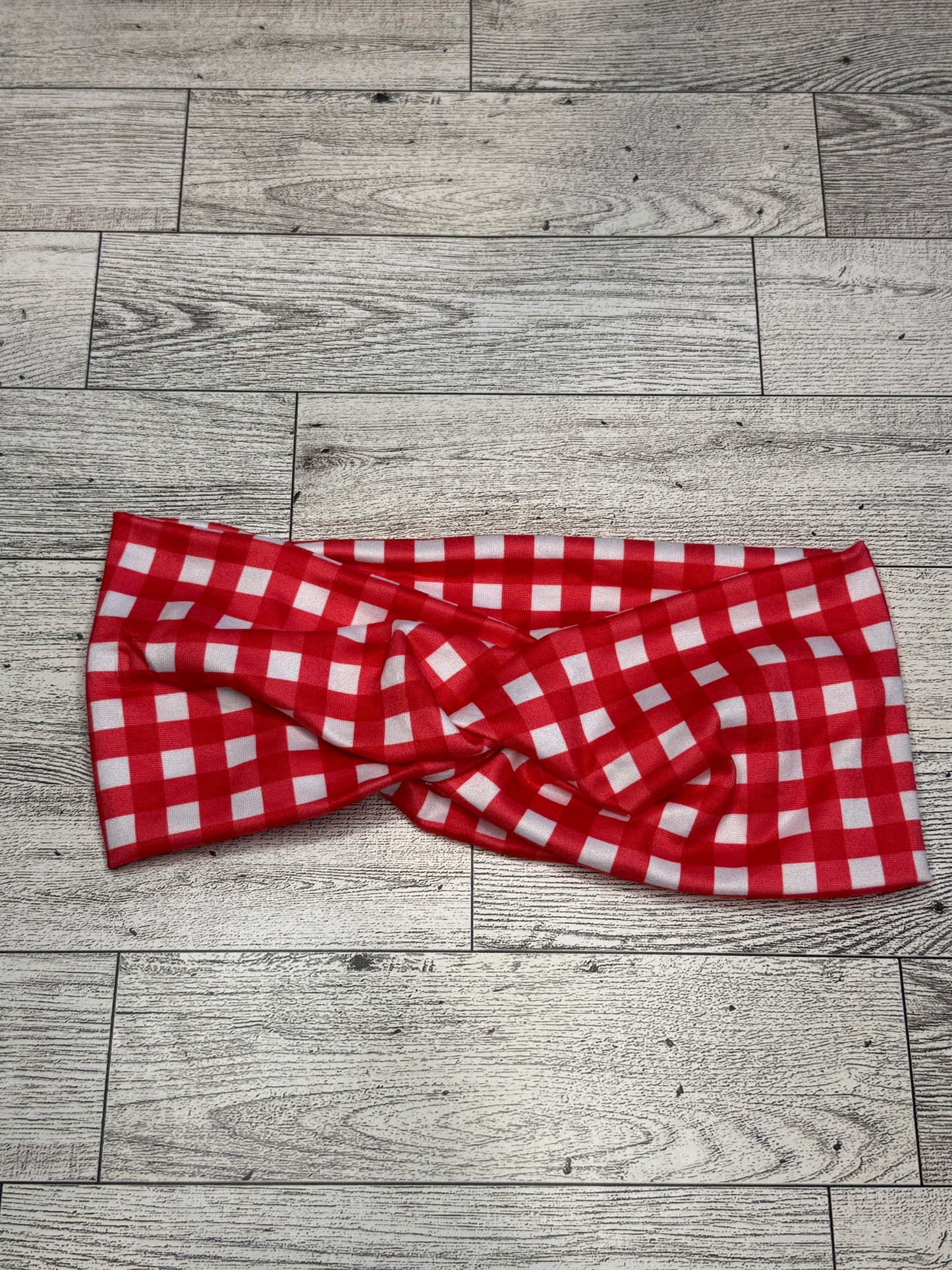 Red Plaid Headband