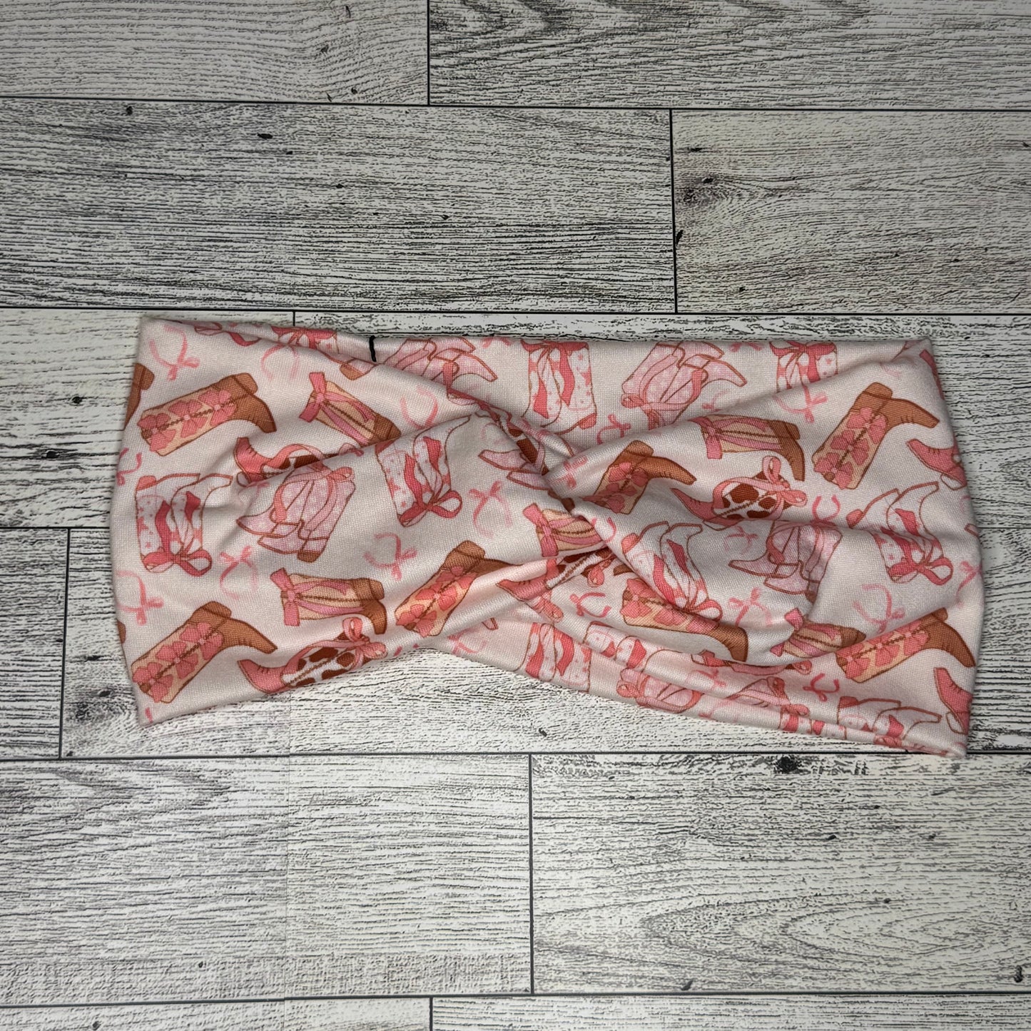 Pink Cowboy Boots Headband