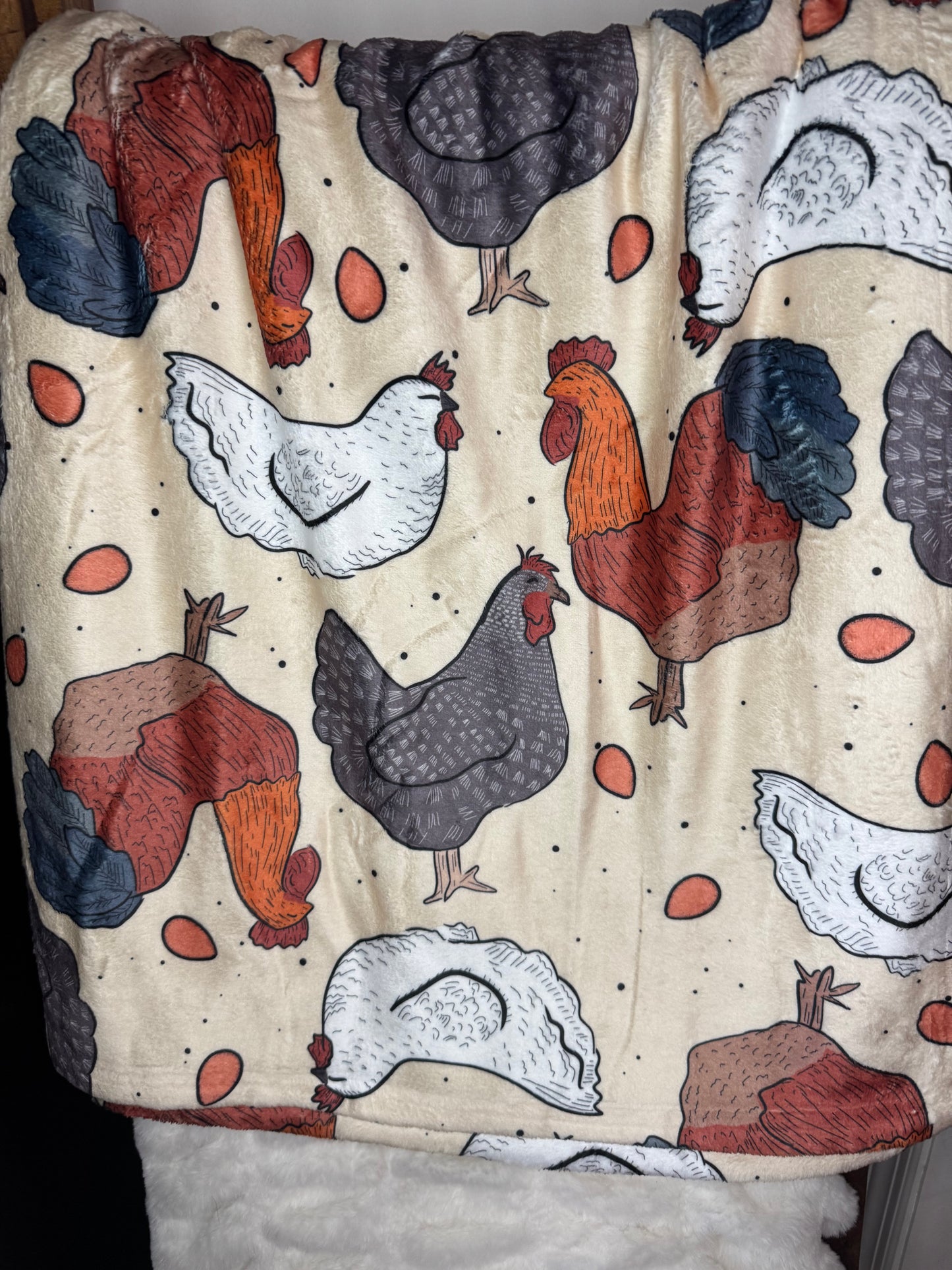 Chickens Plush Blanket