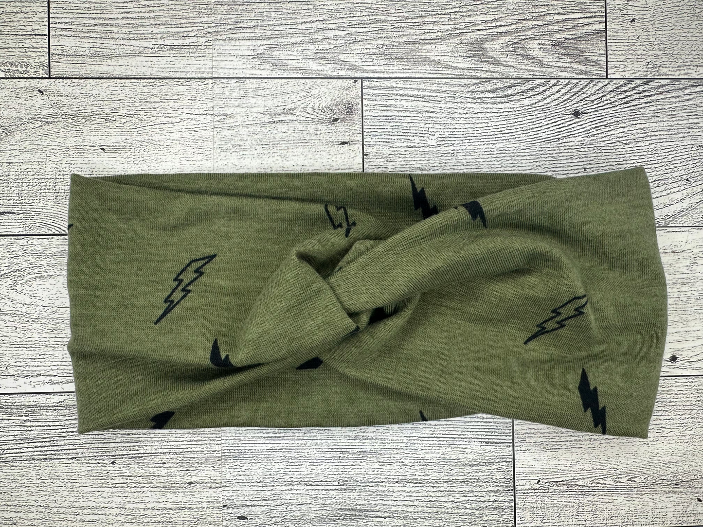 Military Green Lighting Bolt Headband