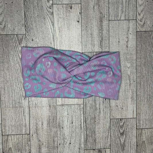 Purple Cheetah Rib Headband