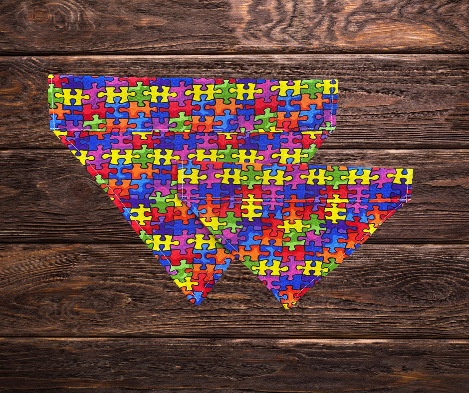 Colorful Puzzle Pieces Dog Bandana