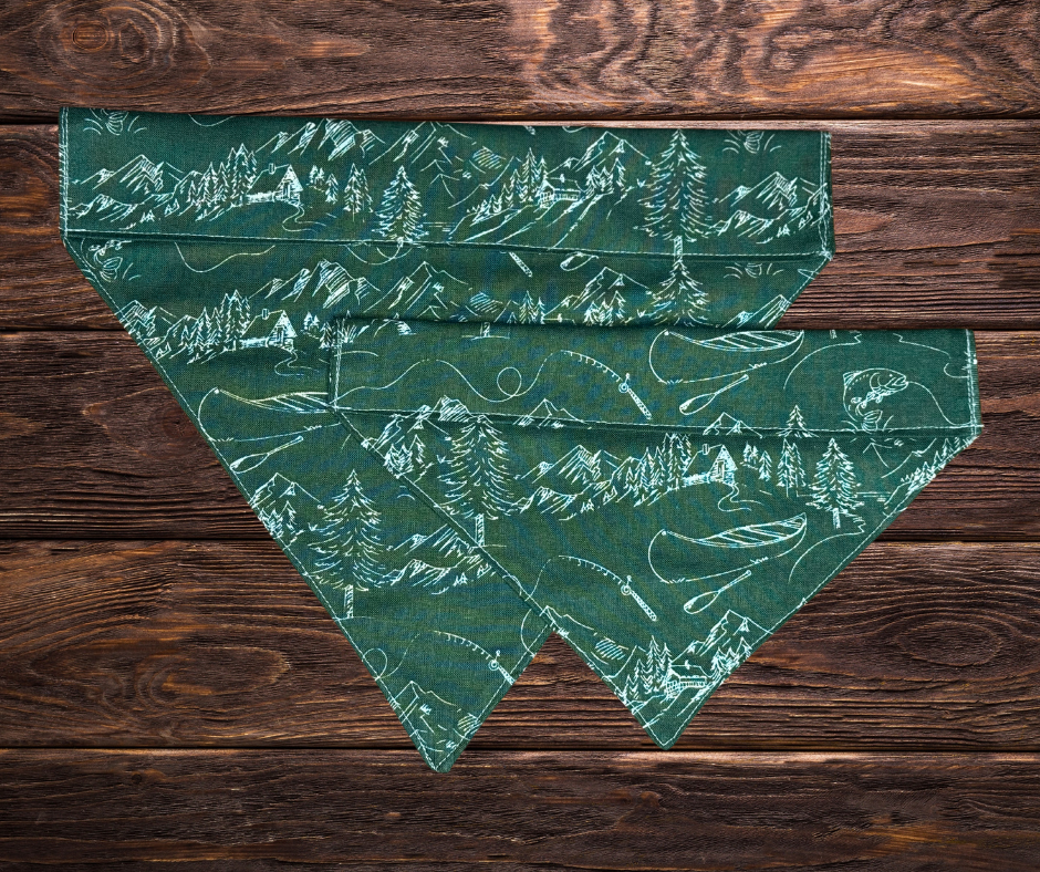 Fishing Scenery Dog Bandana