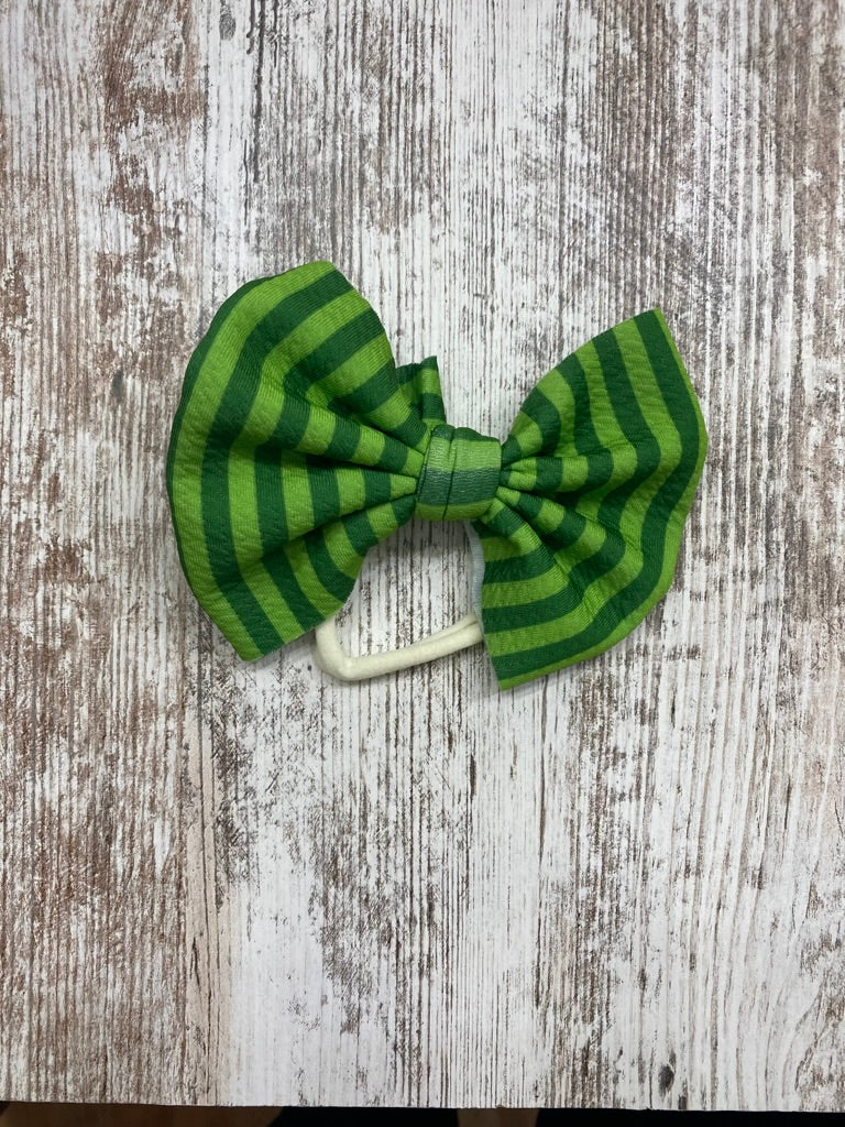 Watermelon Stripped Baby Bow