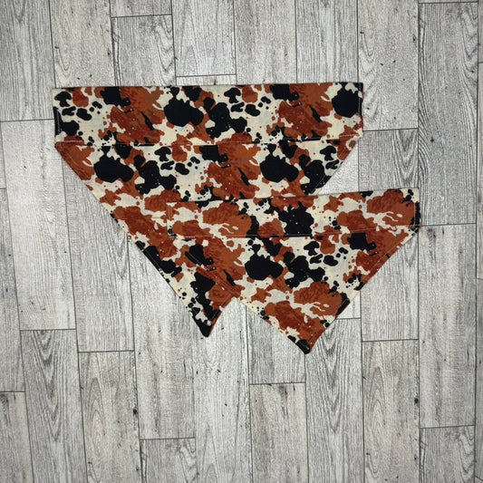 Tri Cow Print Dog Bandana