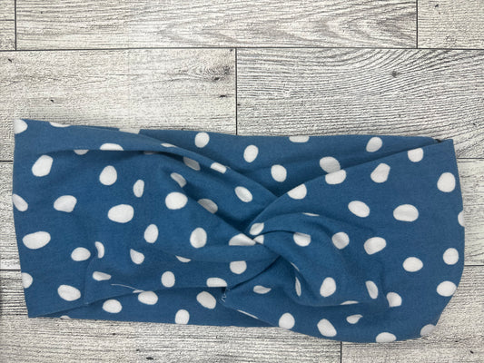 Blue & White Poka Dots Headband