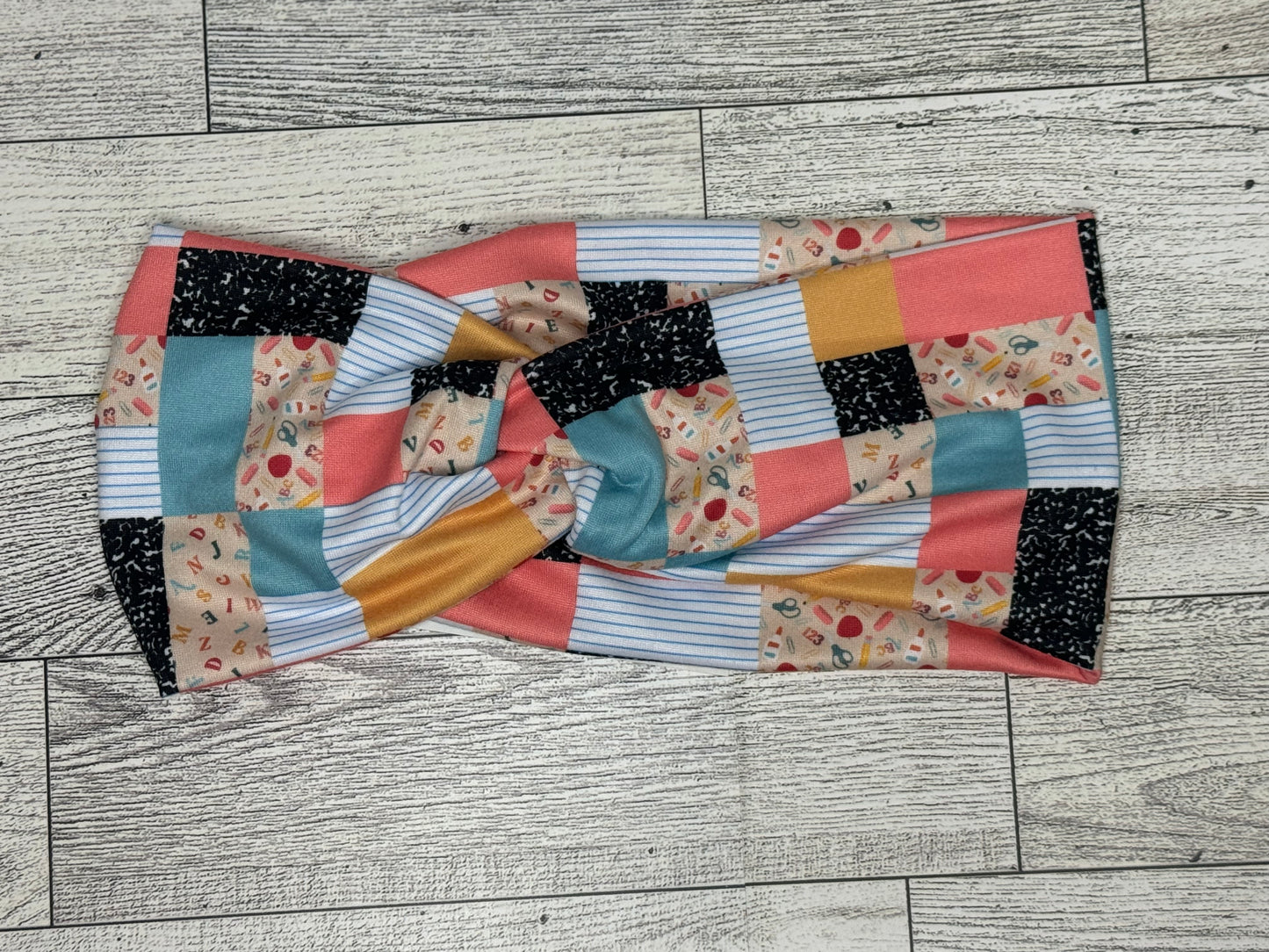 School Patchwork Headband