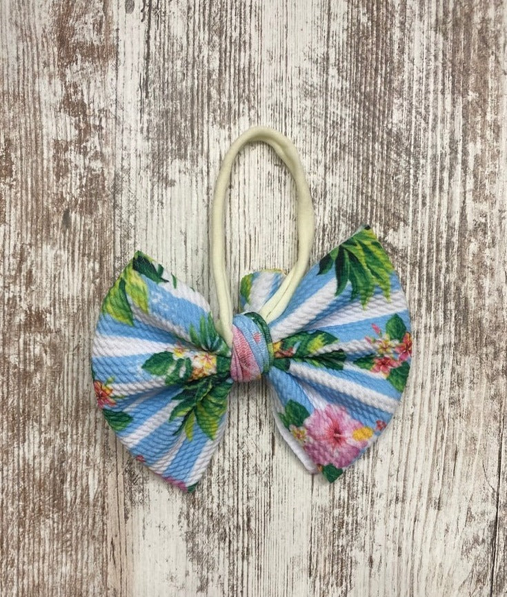 Stripped Pineapple Baby Bow