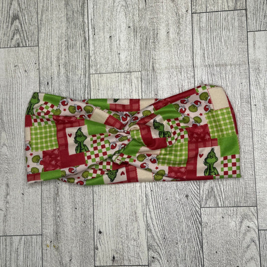 Grinch Patchwork Headband