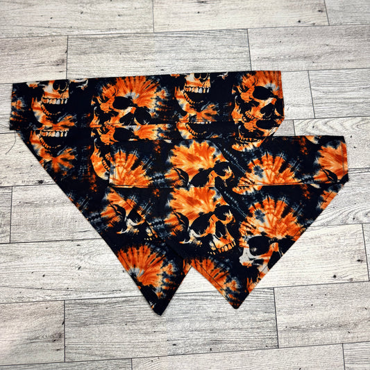 Tie Dye Skull Dog Bandana