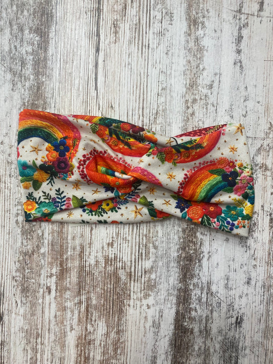 Embroidery Rainbow Headband