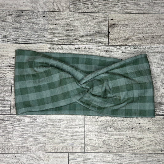 Green Plaid Headband