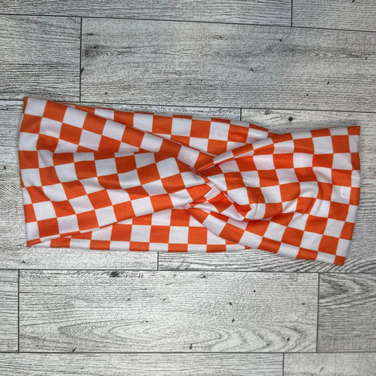 Orange Checkered Headband