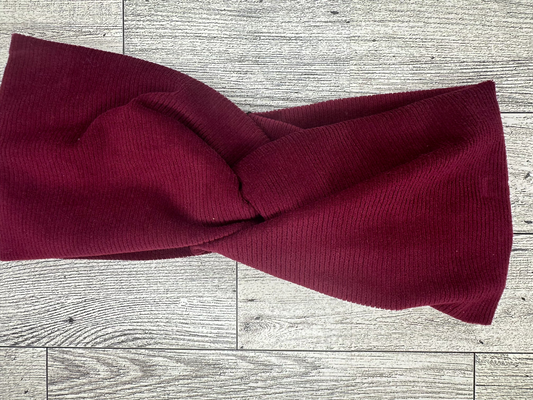 Maroon Rib Headband