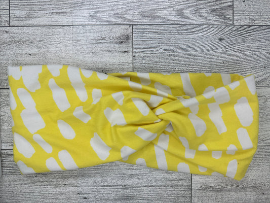 Yellow Paint Brush Strokes Headband