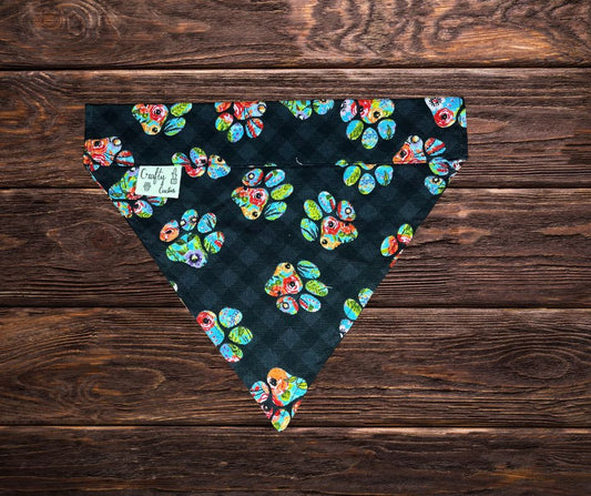 Floral Paw Print Dog Bandana