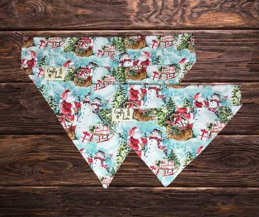 Santa and Snowman Dog Bandana