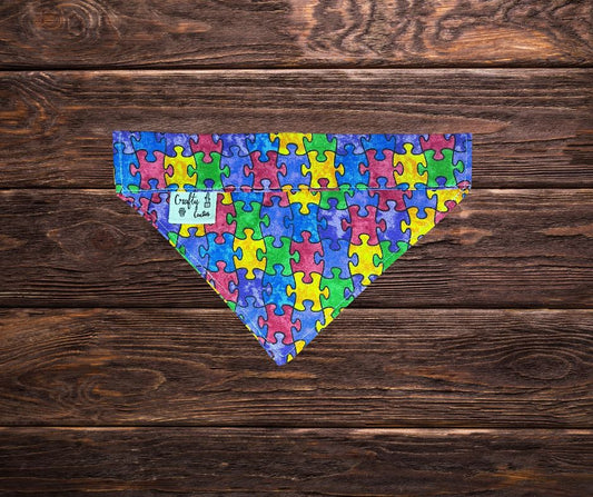 Puzzle Piece Dog Bandana