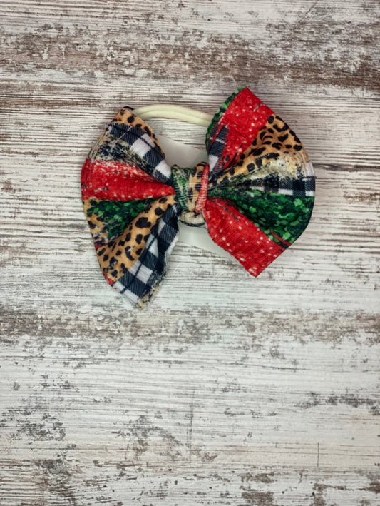 Christmas Brushstrokes Baby Bow