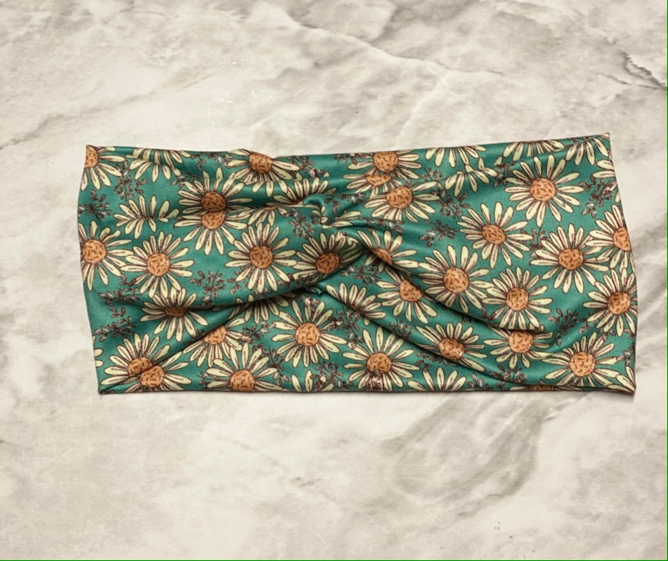 Aqua Daisy Headband