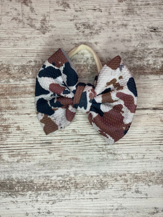 Cow Print Baby Bow