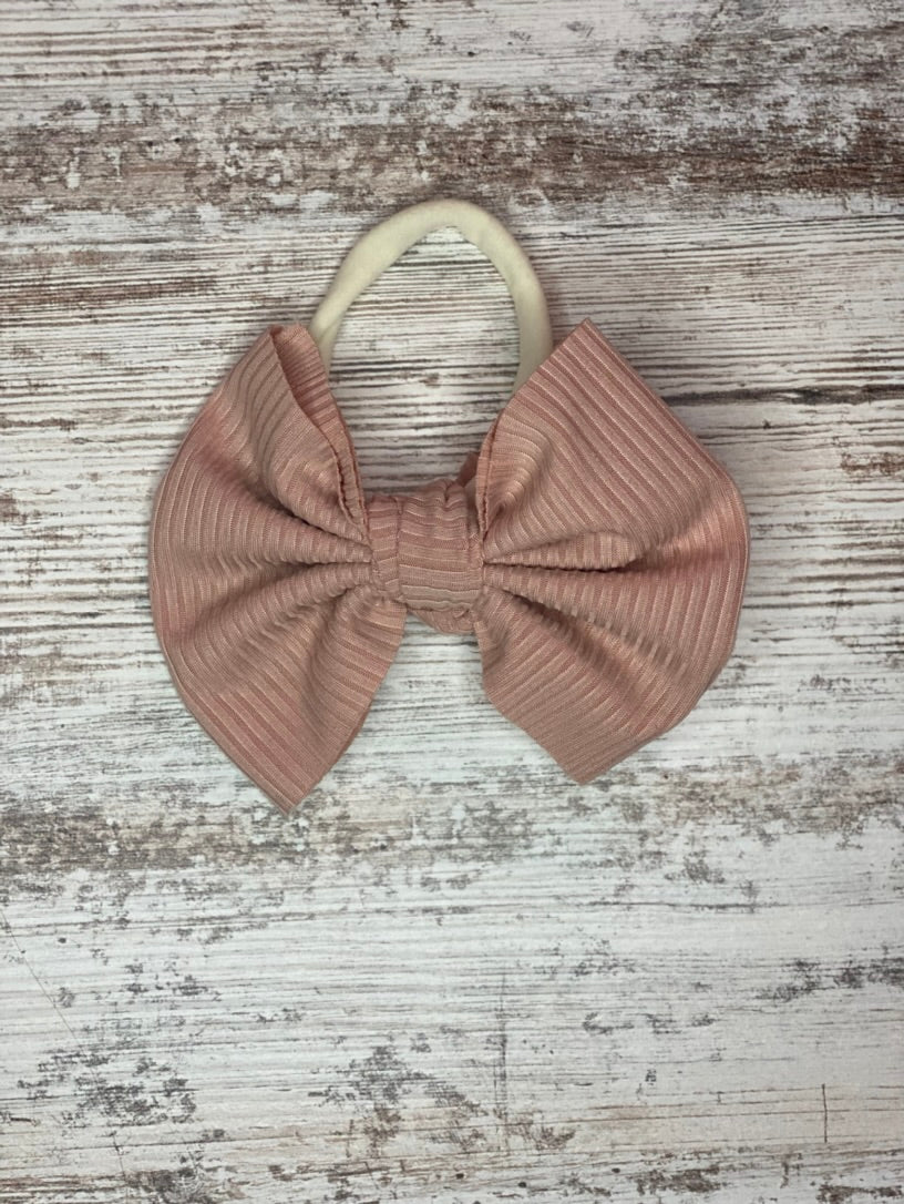 Pink Stripped Baby Bow