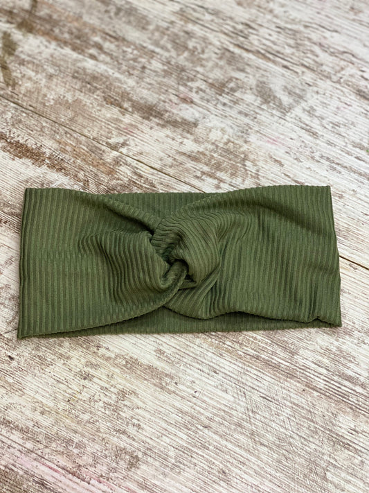 Military Green Rib Headband