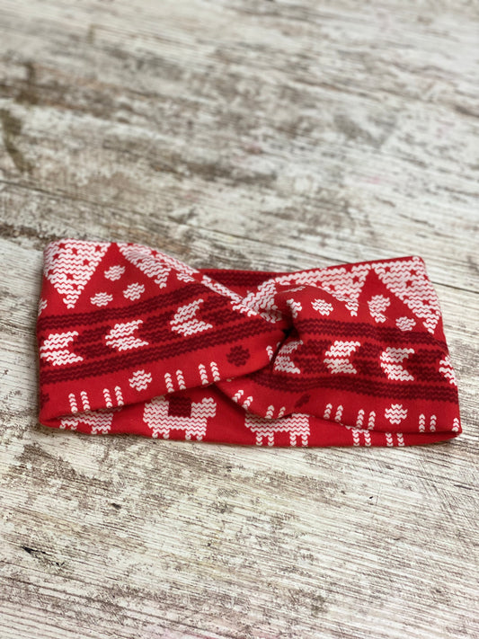 Red Christmas Sweater Headband