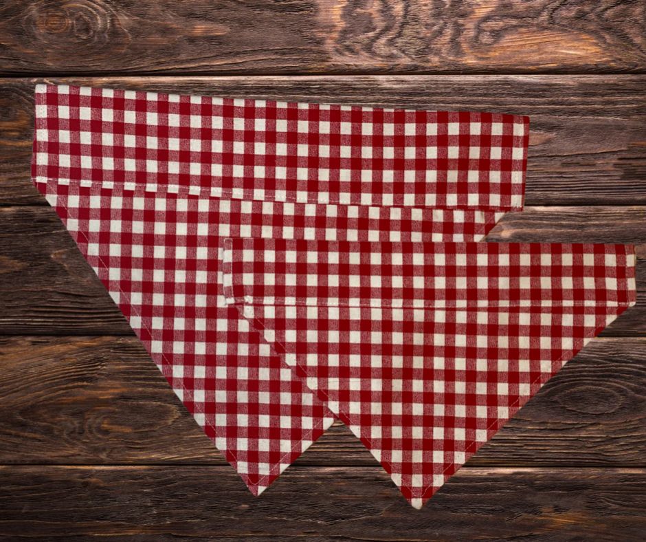 Red Plaid Dog Bandana