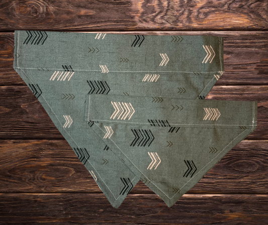 Green Chevron Dog Bandana